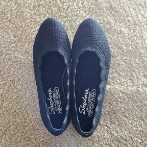 NWOT Size 6 Skechers Women's Cleo 2.0 Love Spell Black Flats - Machine Washable